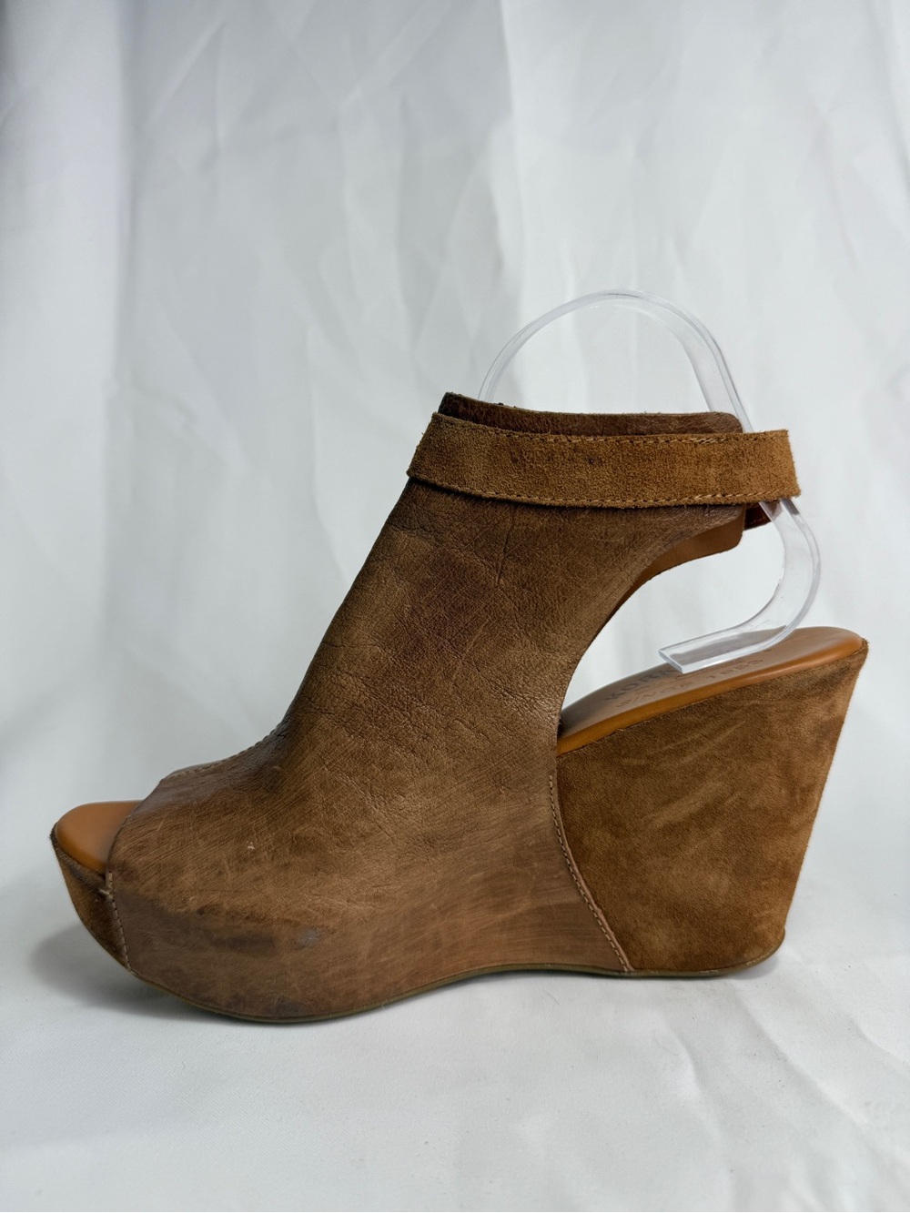 Kork-Ease Womens Berit Wedge Tan Brown Leather Sandal Sleek Platform Heel 9 - Picture 5 of 10
